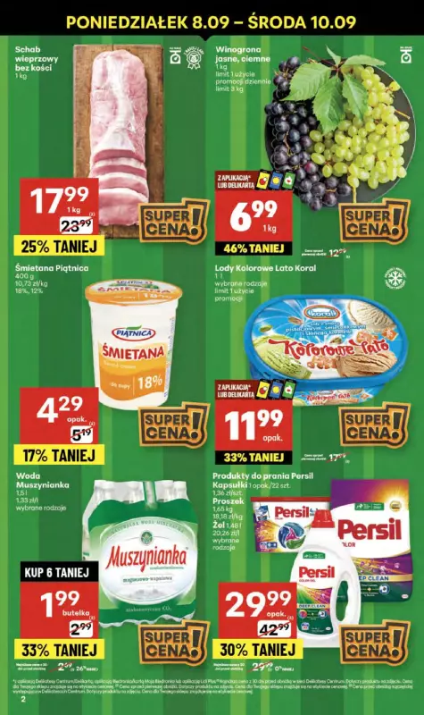 Delikatesy Centrum - gazetka promocyjna Gazetka  do środy 10.09 - strona 2