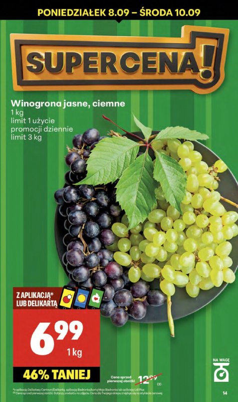 Delikatesy Centrum - gazetka promocyjna Gazetka  do środy 10.09 - strona 14