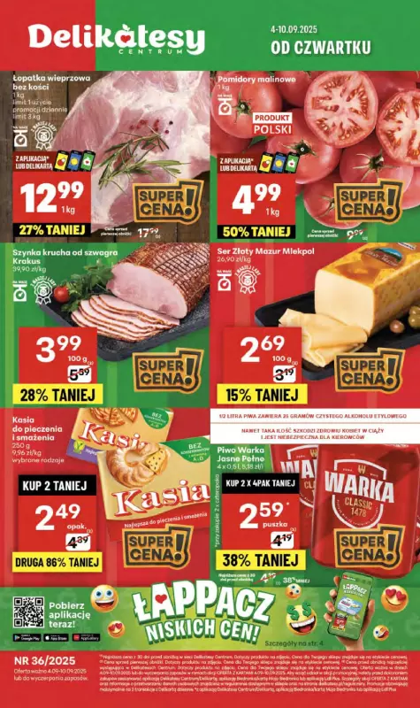 Delikatesy Centrum - gazetka promocyjna Gazetka  do środy 10.09