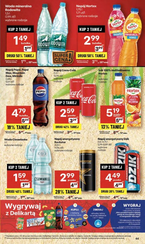 Delikatesy Centrum - gazetka promocyjna Gazetka  do środy 24.09 - strona 44