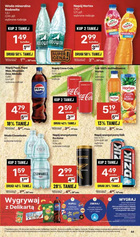 Delikatesy Centrum - gazetka promocyjna Gazetka  do środy 24.09 - strona 44