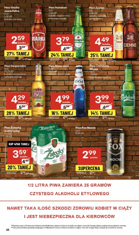 Delikatesy Centrum - gazetka promocyjna Gazetka  do środy 24.09 - strona 45
