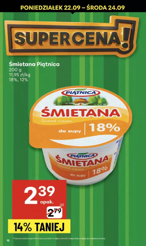 Delikatesy Centrum - gazetka promocyjna Gazetka  do środy 24.09 - strona 15