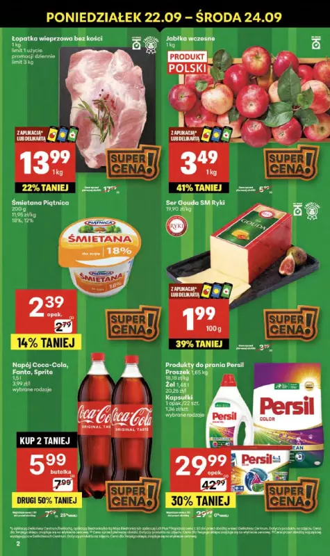 Delikatesy Centrum - gazetka promocyjna Gazetka  do środy 24.09 - strona 2