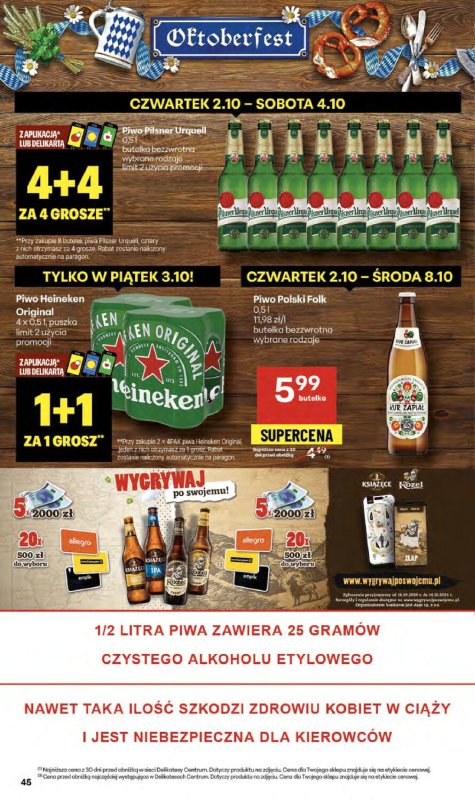 Delikatesy Centrum - gazetka promocyjna Gazetka  do środy 08.10 - strona 45