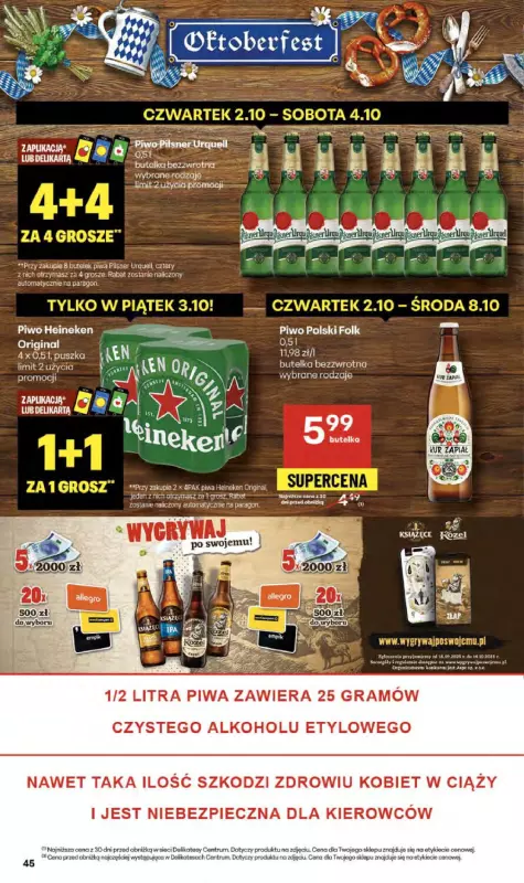 Delikatesy Centrum - gazetka promocyjna Gazetka  do środy 08.10 - strona 45
