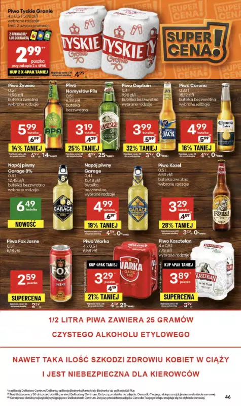Delikatesy Centrum - gazetka promocyjna Gazetka  do środy 08.10 - strona 46