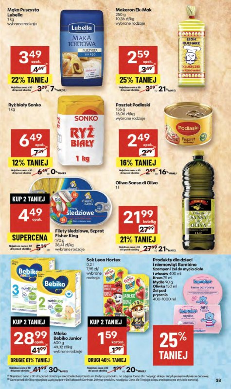 Delikatesy Centrum - gazetka promocyjna Gazetka  do środy 08.10 - strona 38