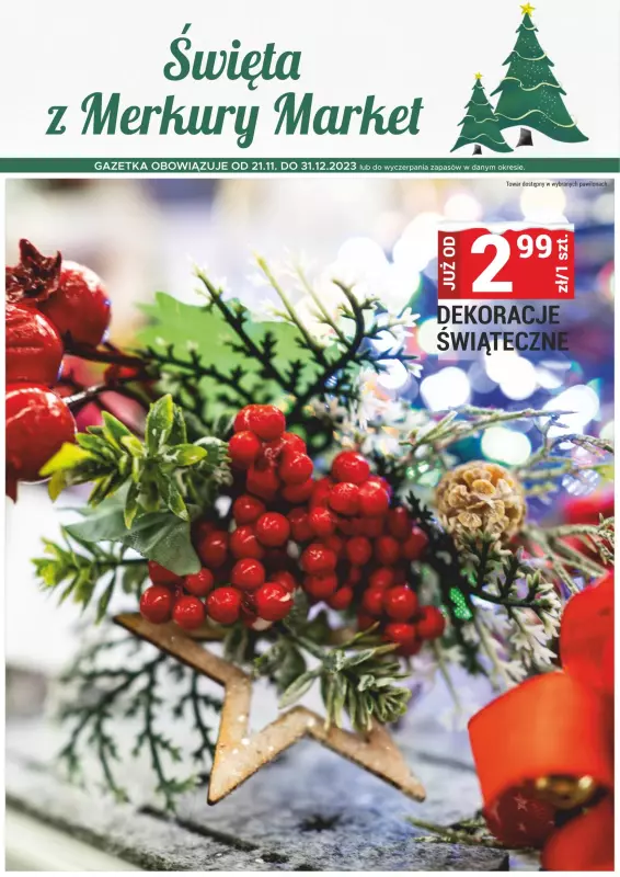 Merkury Market - gazetka promocyjna Święta z Merkury Market od wtorku 21.11 do niedzieli 31.12