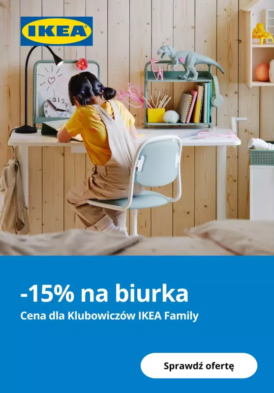 IKEA - gazetka promocyjna -15% na biurka  do poniedziałku 23.09