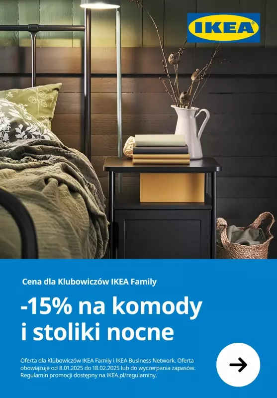 IKEA - gazetka promocyjna -15% na komody i stoliki nocne od czwartku 09.01 do wtorku 18.02