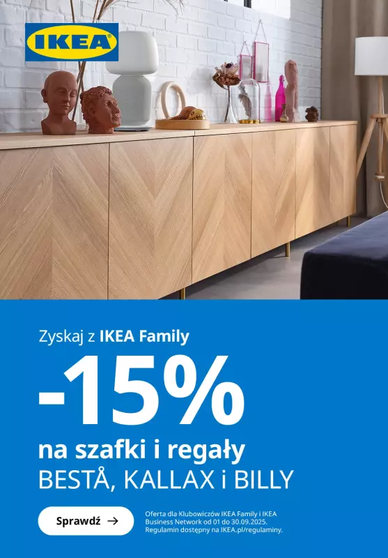 IKEA - gazetka promocyjna -15% na szafy i regały! od poniedziałku 01.09 do wtorku 30.09