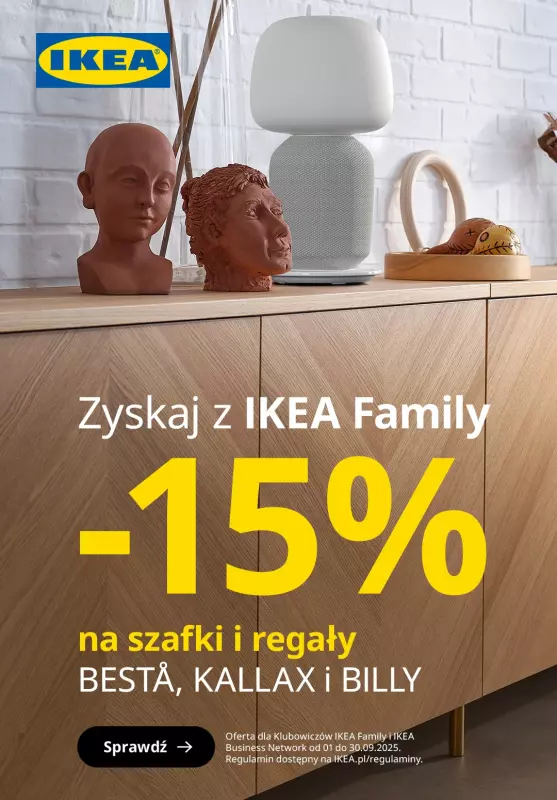IKEA - gazetka promocyjna -15% na szafy i regały! od poniedziałku 01.09 do wtorku 30.09