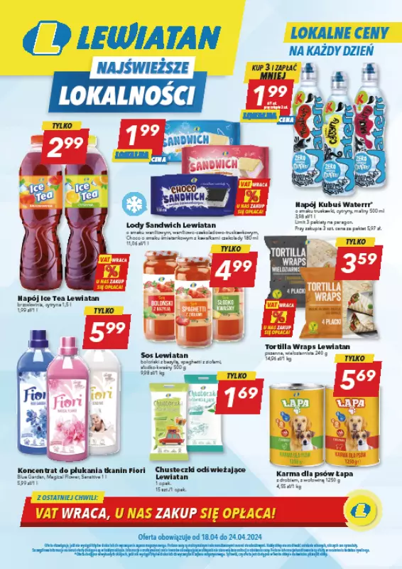LEWIATAN - gazetka promocyjna Najświeższe oferty w lokalnych cenach  do środy 24.04