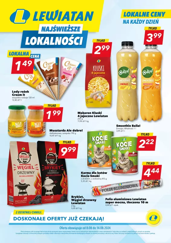 LEWIATAN - gazetka promocyjna Najświeższe oferty w lokalnych cenach od czwartku 08.08 do środy 14.08