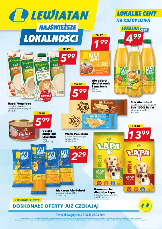 LEWIATAN - gazetka promocyjna Najświeższe oferty w lokalnych cenach od czwartku 22.08 do środy 28.08