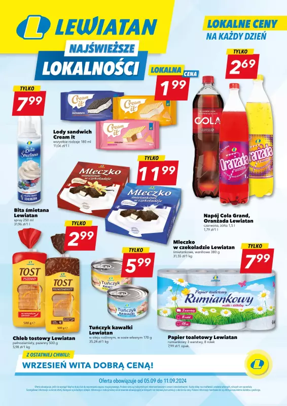 LEWIATAN - gazetka promocyjna Najświeższe oferty w lokalnych cenach od czwartku 05.09 do środy 11.09