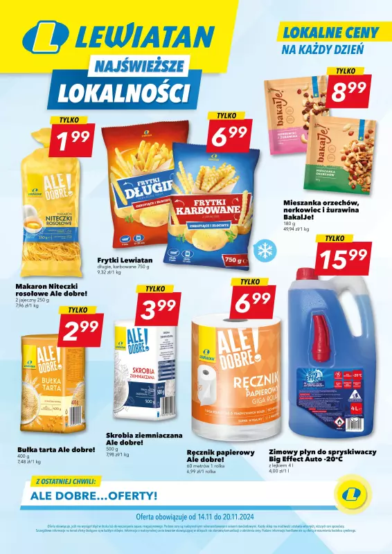 LEWIATAN - gazetka promocyjna Najświeższe oferty w lokalnych cenach od czwartku 14.11 do środy 20.11