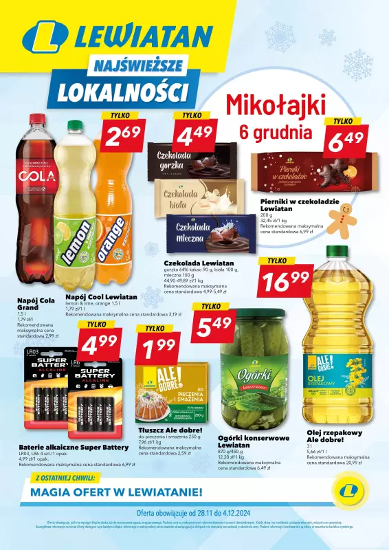 LEWIATAN - gazetka promocyjna Najświeższe oferty w lokalnych cenach od czwartku 28.11 do środy 04.12