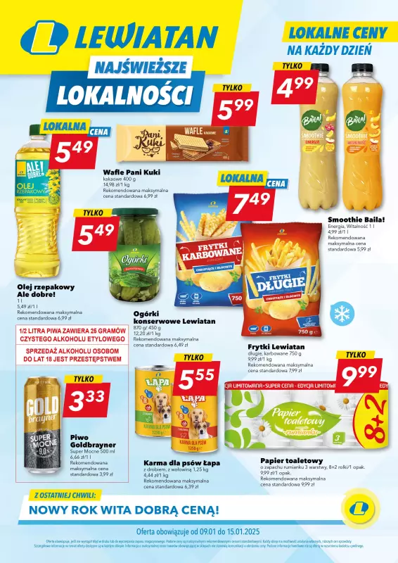 LEWIATAN - gazetka promocyjna Najświeższe oferty w lokalnych cenach od czwartku 09.01 do środy 15.01