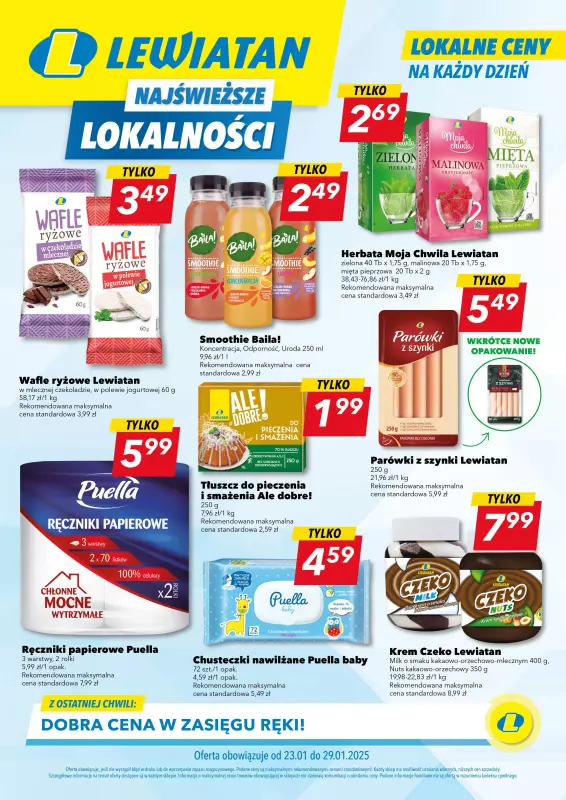 LEWIATAN - gazetka promocyjna Najświeższe oferty w lokalnych cenach od czwartku 23.01 do środy 29.01