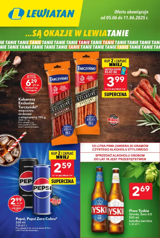 LEWIATAN - gazetka promocyjna Są okazje w Lewiatanie  do środy 11.06