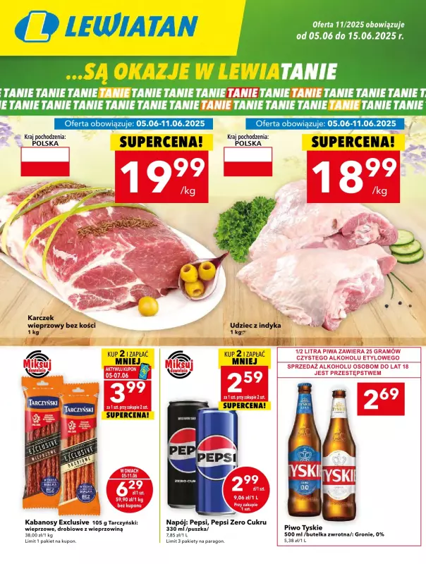 LEWIATAN - gazetka promocyjna Są okazje w Lewiatanie – woj. świętokrzyskie od czwartku 05.06 do środy 11.06