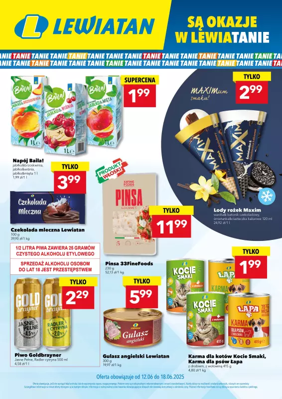 LEWIATAN - gazetka promocyjna Są okazje w Lewiatanie od czwartku 12.06 do środy 18.06
