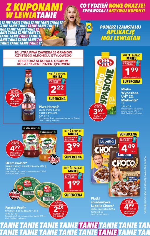 LEWIATAN - gazetka promocyjna Z kuponami w Lewiatanie  do środy 25.06
