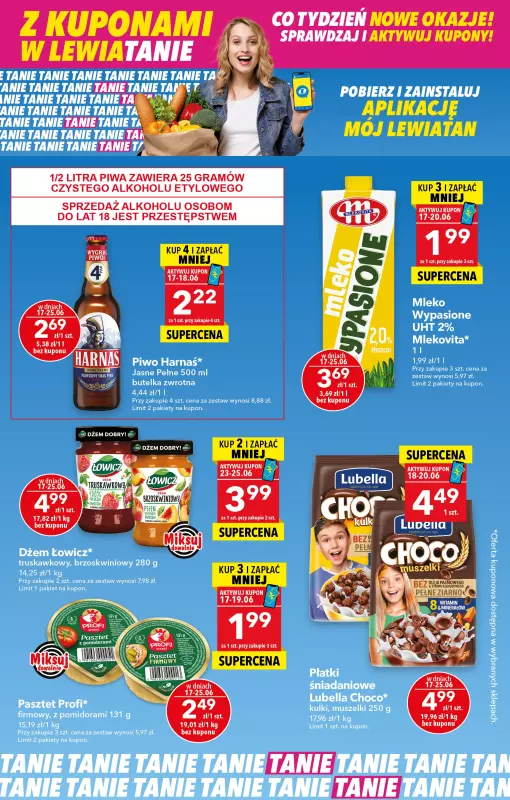 LEWIATAN - gazetka promocyjna Z kuponami w Lewiatanie od wtorku 17.06 do środy 25.06