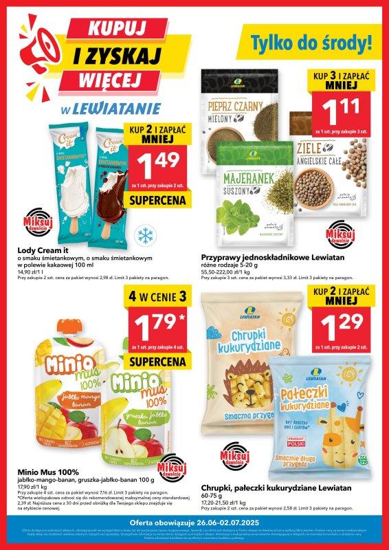 LEWIATAN - gazetka promocyjna Kupuj i zyskaj więcej  do środy 02.07