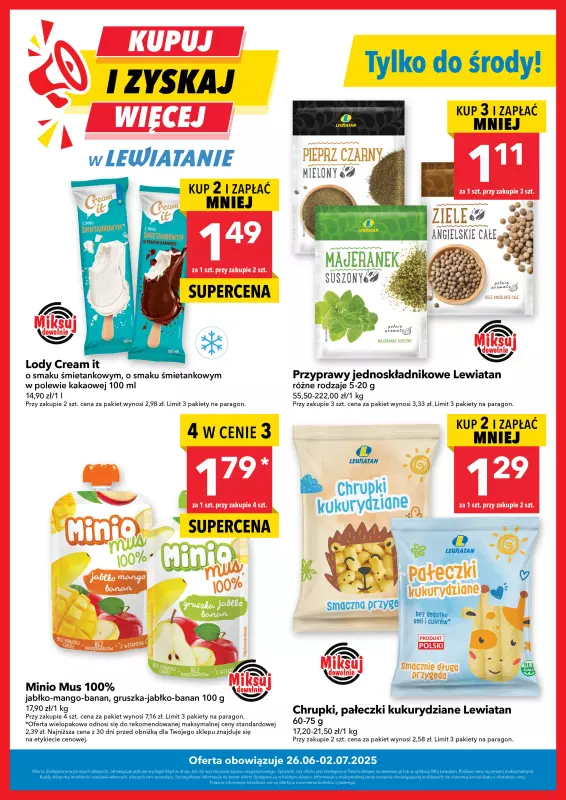 LEWIATAN - gazetka promocyjna Kupuj i zyskaj więcej od czwartku 26.06 do środy 02.07