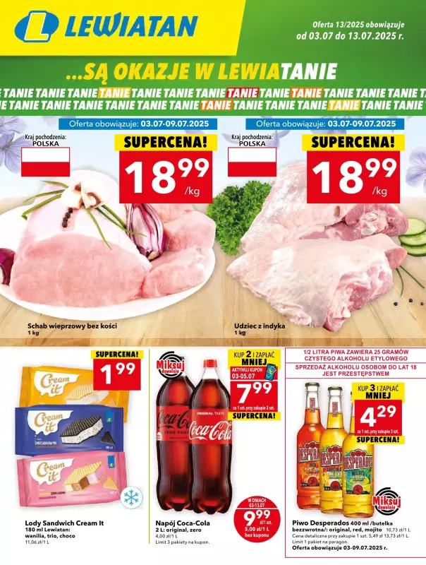 LEWIATAN - gazetka promocyjna Są okazje w Lewiatanie – woj. świętokrzyskie od czwartku 03.07 do niedzieli 13.07