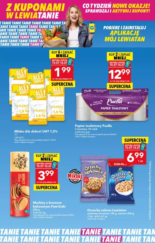 LEWIATAN - gazetka promocyjna Z kuponami w Lewiatanie od czwartku 10.07 do środy 16.07