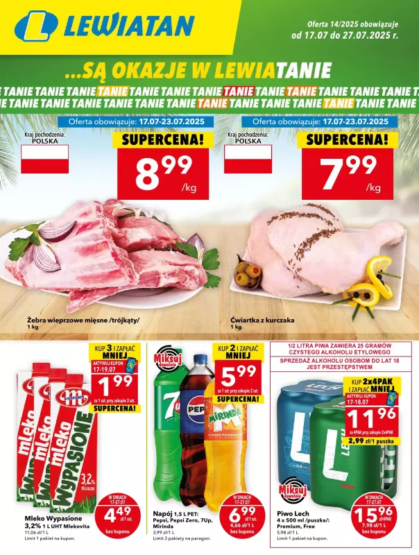 LEWIATAN - gazetka promocyjna Są okazje w Lewiatanie – woj. świętokrzyskie od czwartku 17.07 do niedzieli 27.07