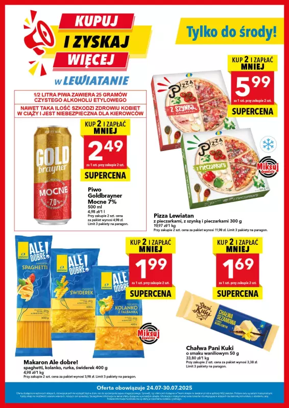 LEWIATAN - gazetka promocyjna Kupuj i zyskaj więcej od czwartku 24.07 do środy 30.07