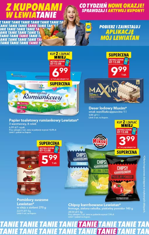 LEWIATAN - gazetka promocyjna Z kuponami w Lewiatanie  do środy 13.08