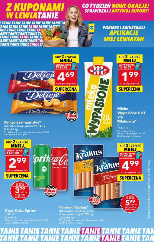 LEWIATAN - gazetka promocyjna Z kuponami w Lewiatanie od środy 13.08 do środy 20.08