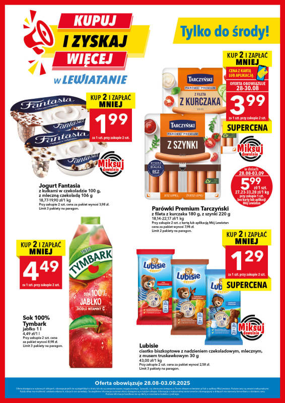 LEWIATAN - gazetka promocyjna Kupuj i zyskaj więcej od czwartku 28.08 do środy 03.09
