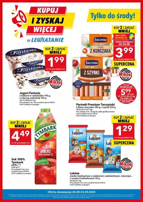 LEWIATAN - gazetka promocyjna Kupuj i zyskaj więcej od czwartku 28.08 do środy 03.09