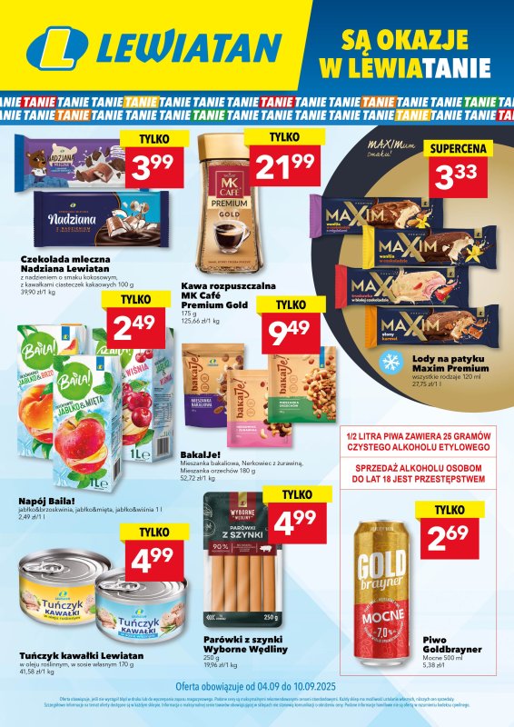 LEWIATAN - gazetka promocyjna Są okazje w Lewiatanie od czwartku 04.09 do środy 10.09