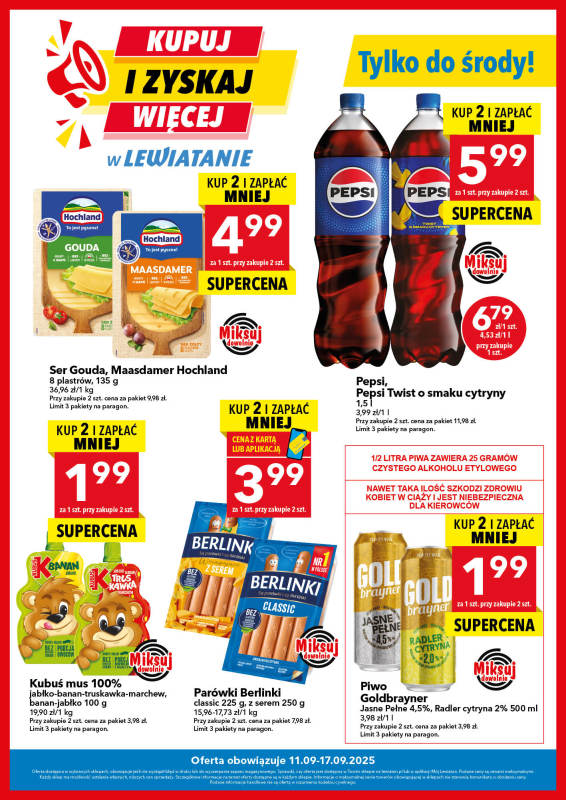 LEWIATAN - gazetka promocyjna Kupuj i zyskaj więcej  do środy 17.09