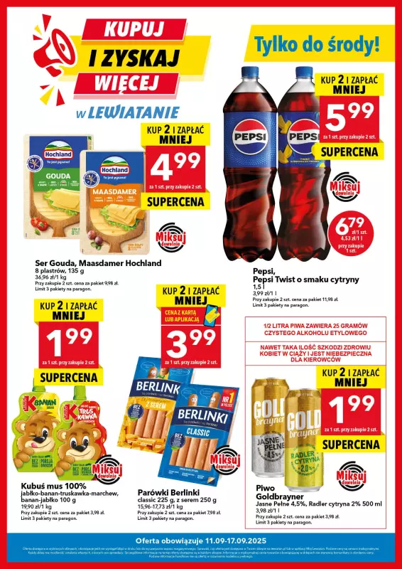 LEWIATAN - gazetka promocyjna Kupuj i zyskaj więcej od czwartku 11.09 do środy 17.09