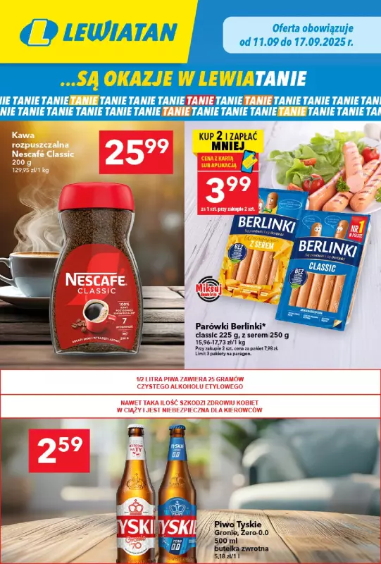 LEWIATAN - gazetka promocyjna Są okazje w Lewiatanie od czwartku 11.09 do środy 17.09