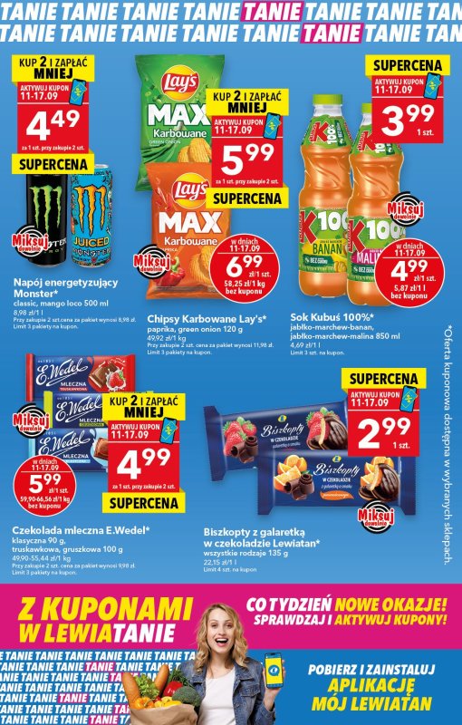 LEWIATAN - gazetka promocyjna Z kuponami w Lewiatanie  do środy 17.09