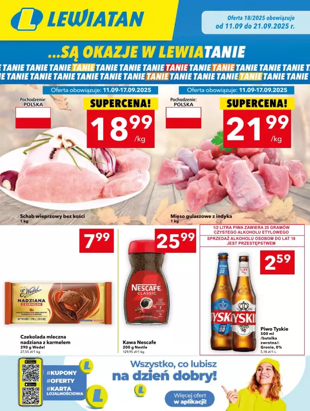 LEWIATAN - gazetka promocyjna Są okazje w Lewiatanie – woj. świętokrzyskie od czwartku 11.09 do niedzieli 21.09