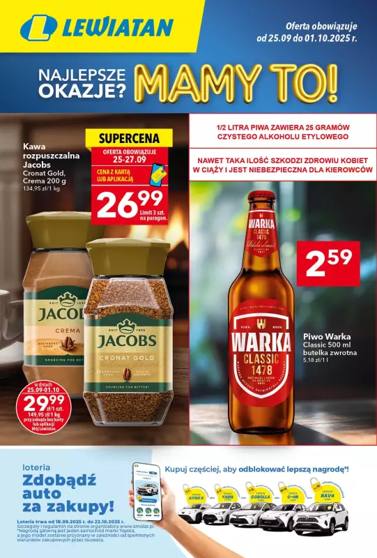LEWIATAN - gazetka promocyjna Są okazje w Lewiatanie od czwartku 25.09 do środy 01.10