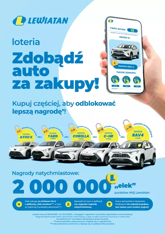 LEWIATAN - gazetka promocyjna Zdobądź auto za zakupy od czwartku 25.09 do środy 01.10