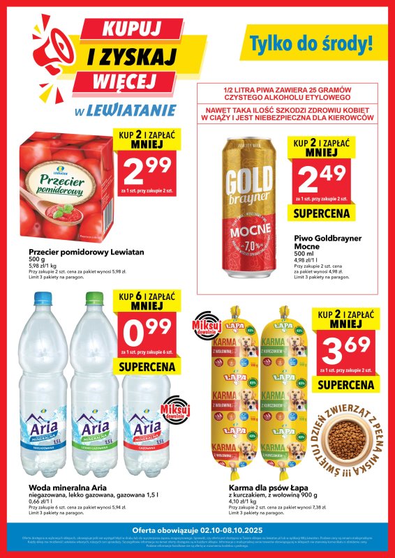 LEWIATAN - gazetka promocyjna Kupuj i zyskaj więcej  do środy 08.10