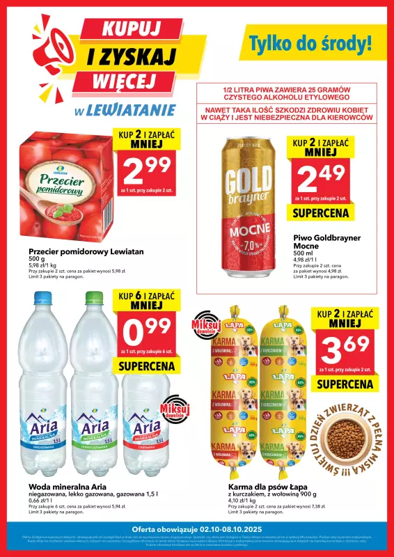 LEWIATAN - gazetka promocyjna Kupuj i zyskaj więcej od czwartku 02.10 do środy 08.10